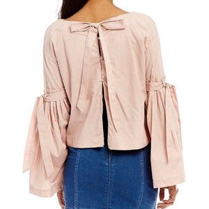 NWT Free People S Blush Bell Sleeve Blouse - FLAW